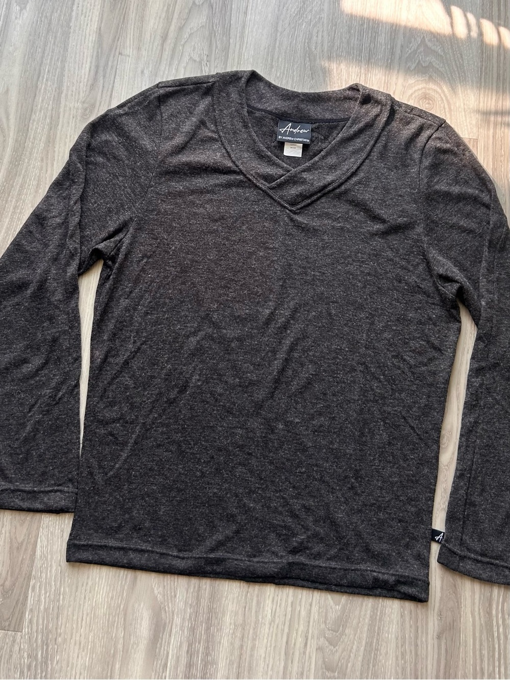 Andrew Christian | Bespoke Long Sleeve V-Neck Shirt in Charcoal (Medium)